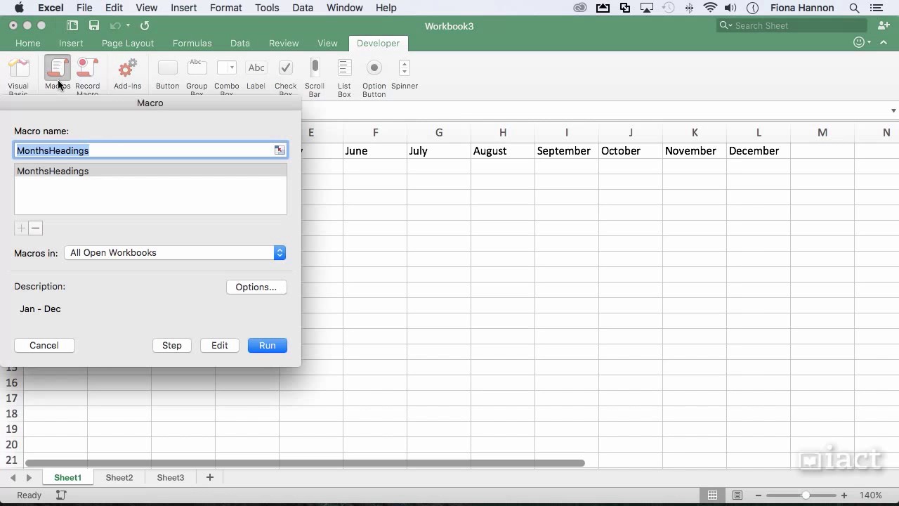 create a form for excel 2016 on mac